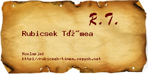 Rubicsek Tímea névjegykártya