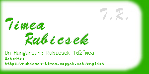 timea rubicsek business card